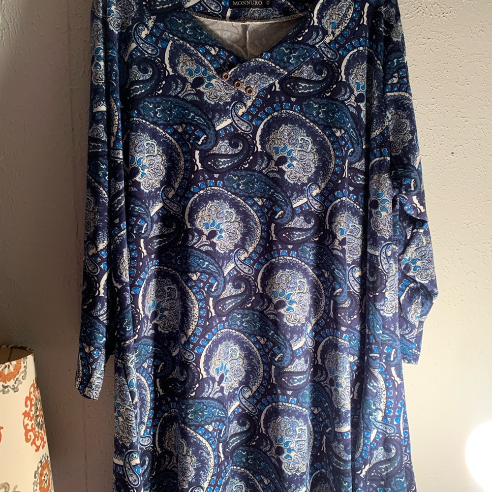 Monsoon Women's Blue and White Paisley Tunic